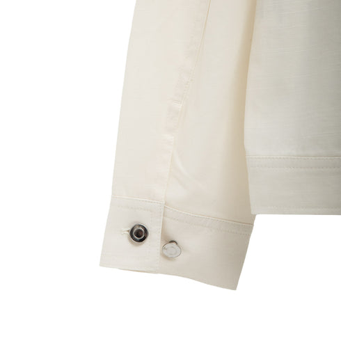 POP Trading Company Full Button Linen Jacket Off White POPSS24_05-008 Degli Uberti